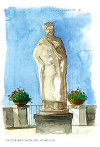 REPLICA ACUARELA ESCULTURA ROMA