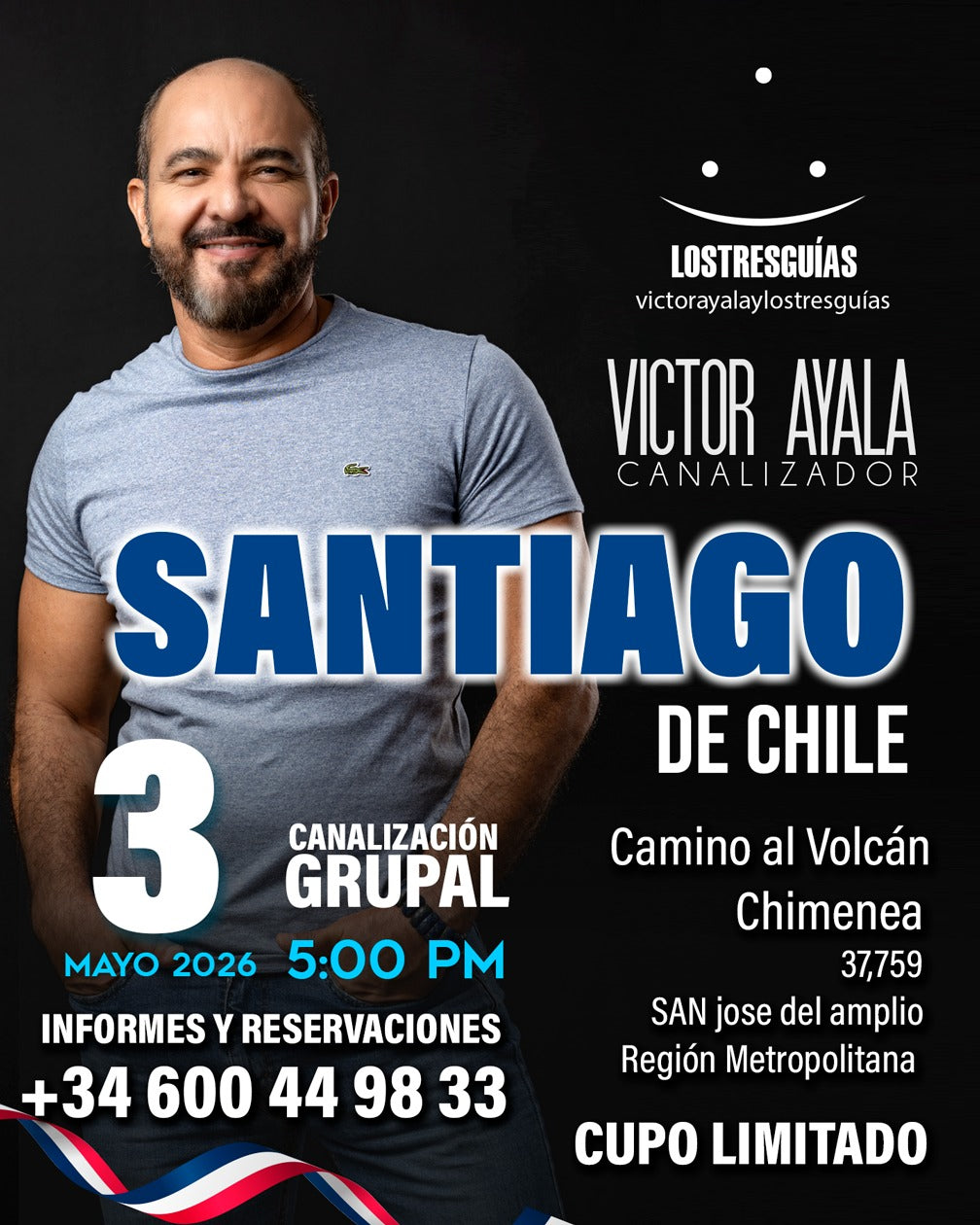 Canalización Grupal en Santiago de Chile – 3 de Mayo 2026, 5:00 PM - Víctor Ayala y Los Tres Guías