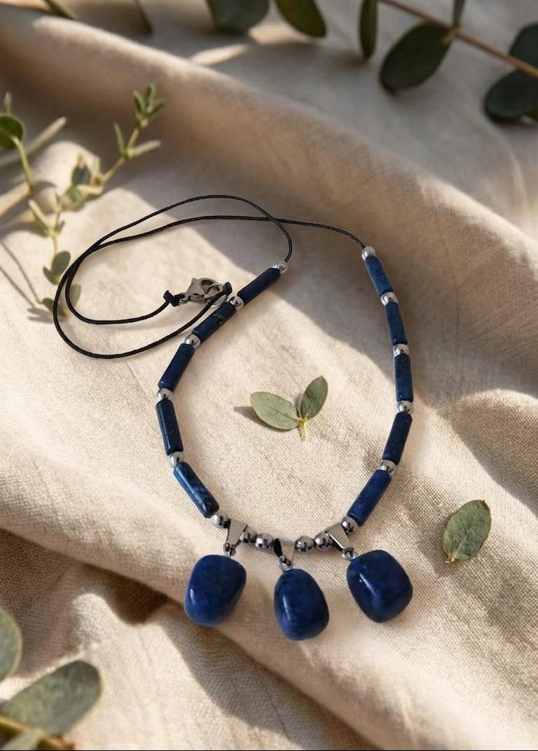 Collar de Lapislázuli de tres pendientes