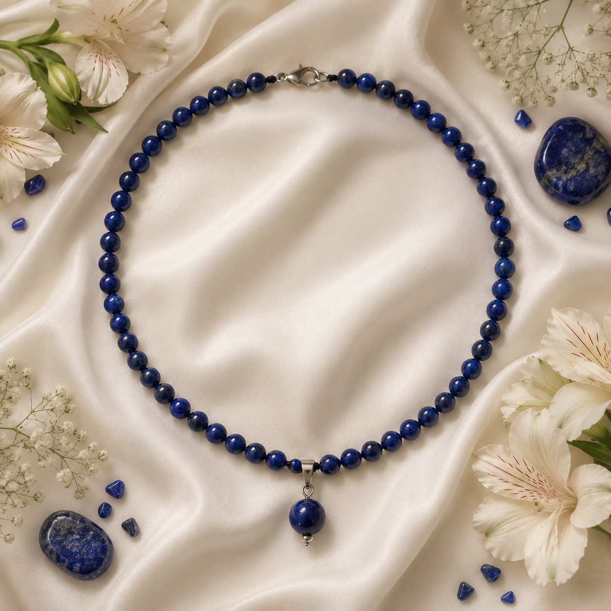 Collar destello azul lapislázuli dama