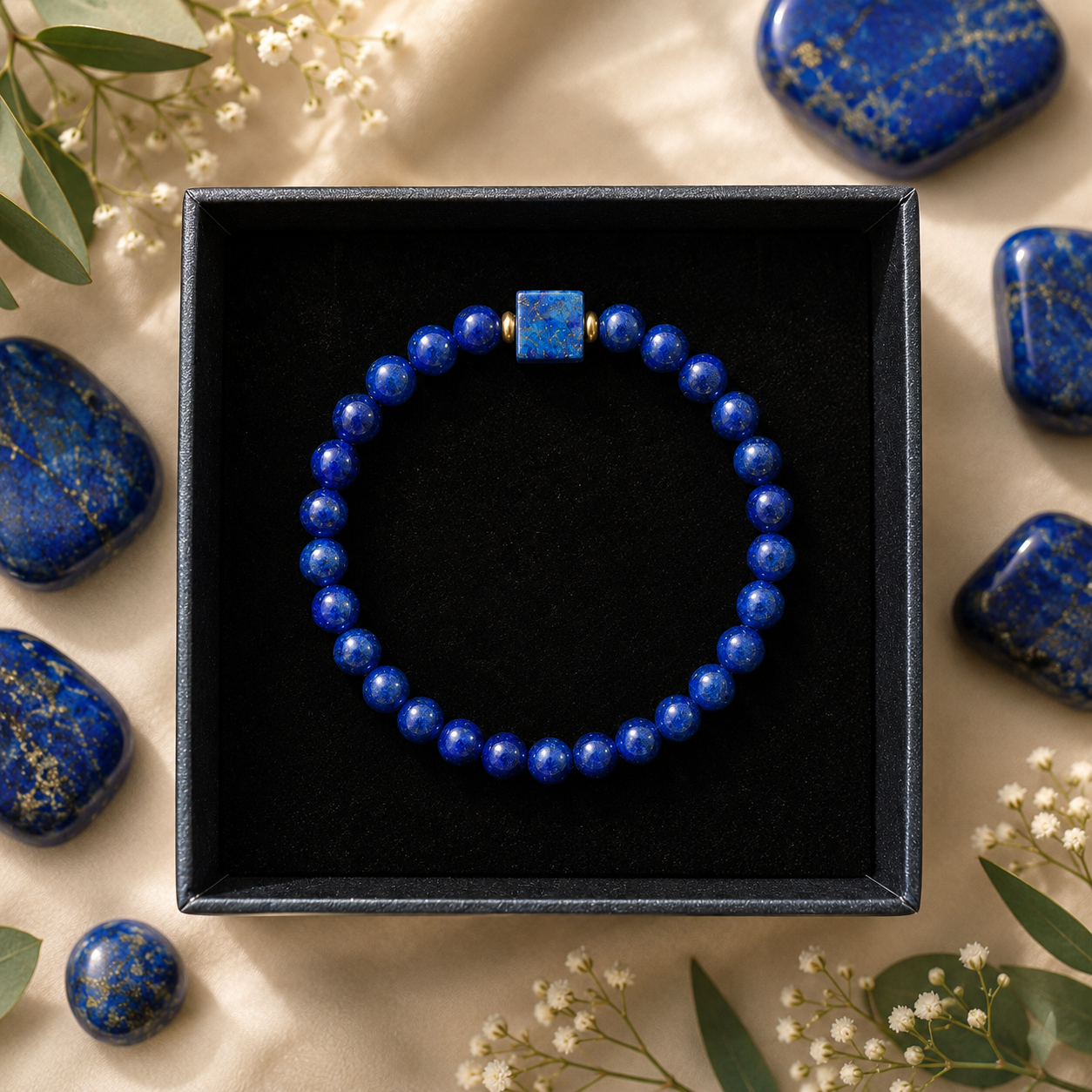 Pulsera Cuentas esferas lapislázuli