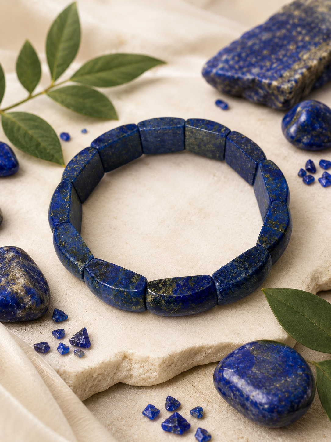 Pulsera aura lapislázuli para dama