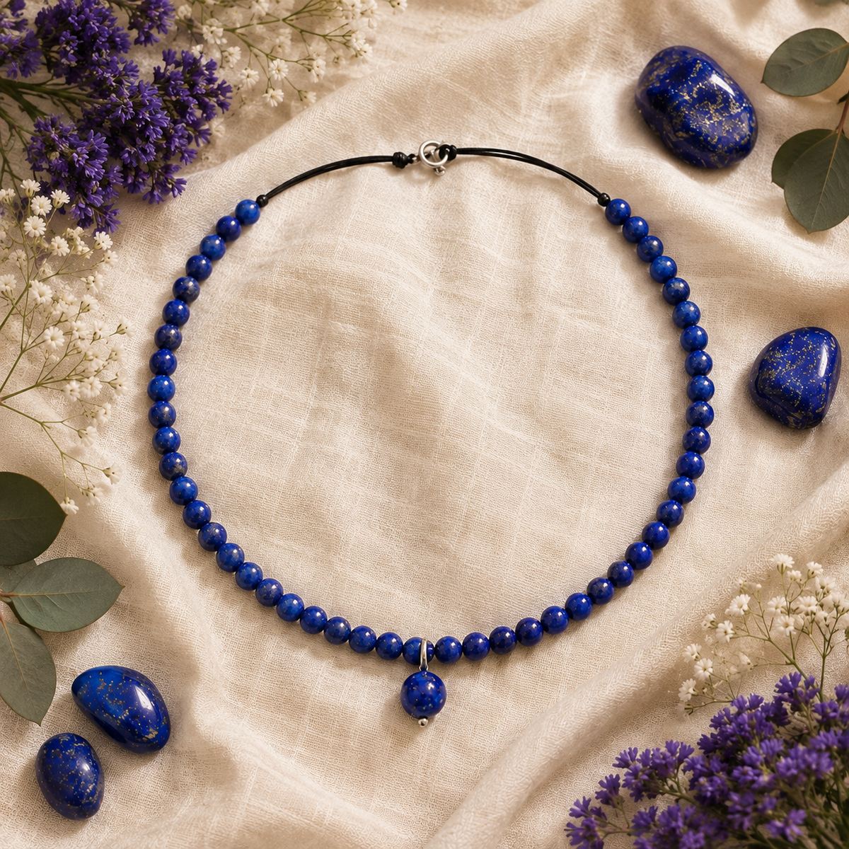 Collar destello azul lapislázuli dama