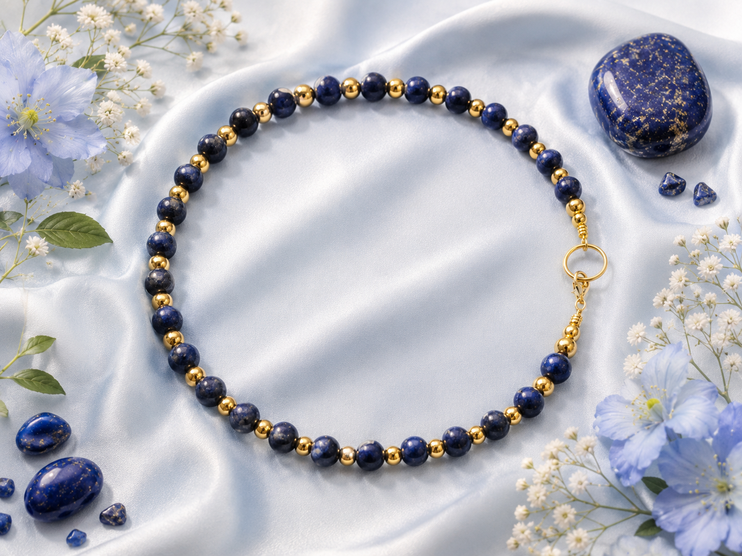 Collar azul real lapislázuli